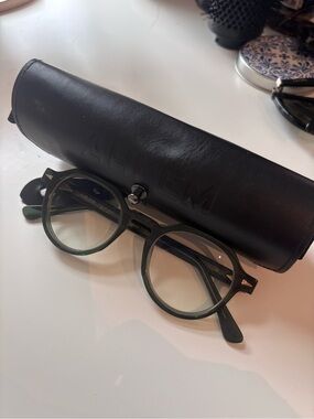 Ahlem Rue Bosquet Eyeglasses in Dark Green with Case